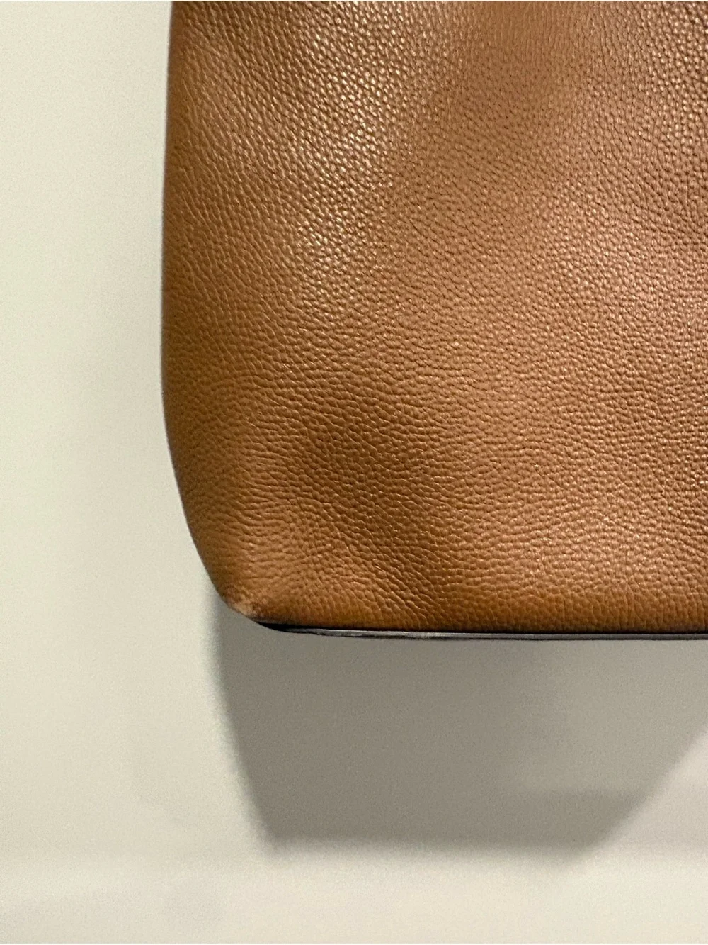 Tory Burch Tan Pebbled Leather Tote with Gold Chain Straps